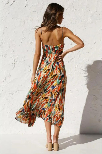 Jamie | Women's V-Neck A-Line Midi Dress