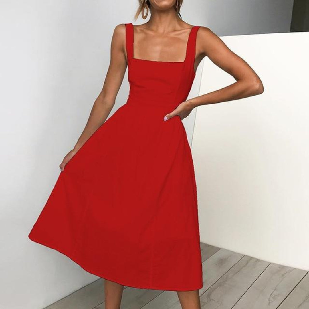 Jane | Women's Sleeveless A-Line Midi Dress