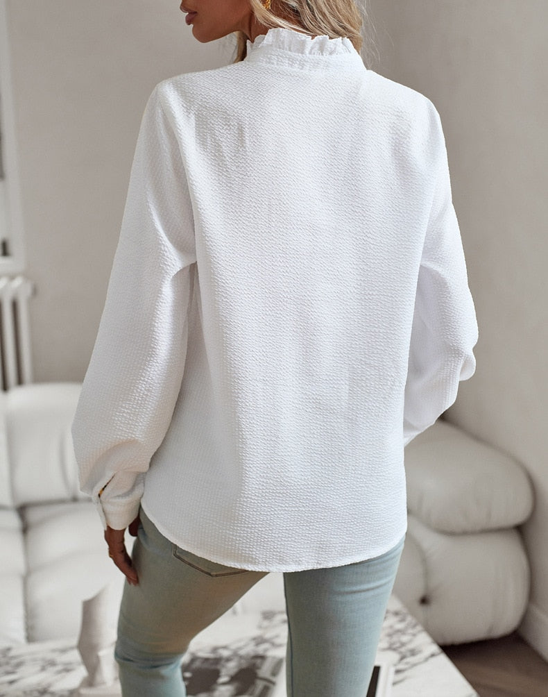 Jasmine | Women's Ruffle Long Sleeve Blouse