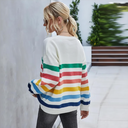 Jeanette | Women's Cropped Striped Sweater
