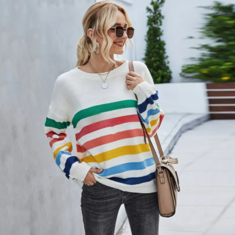 Jeanette | Women's Cropped Striped Sweater