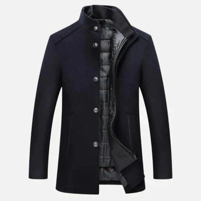 Jed | Men's Mid-Length Stand Collar Overcoat