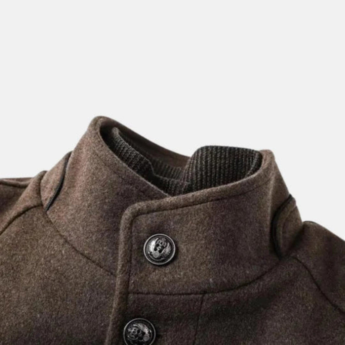 Jed | Men's Mid-Length Stand Collar Overcoat
