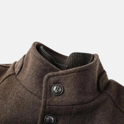 Jed | Men's Mid-Length Stand Collar Overcoat