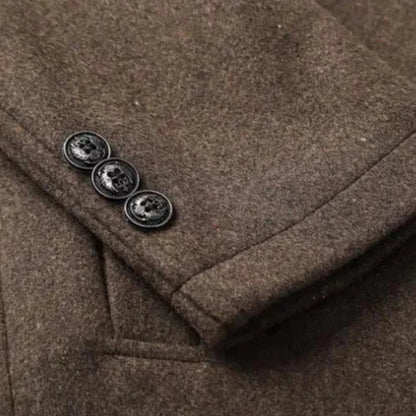 Jed | Men's Mid-Length Stand Collar Overcoat