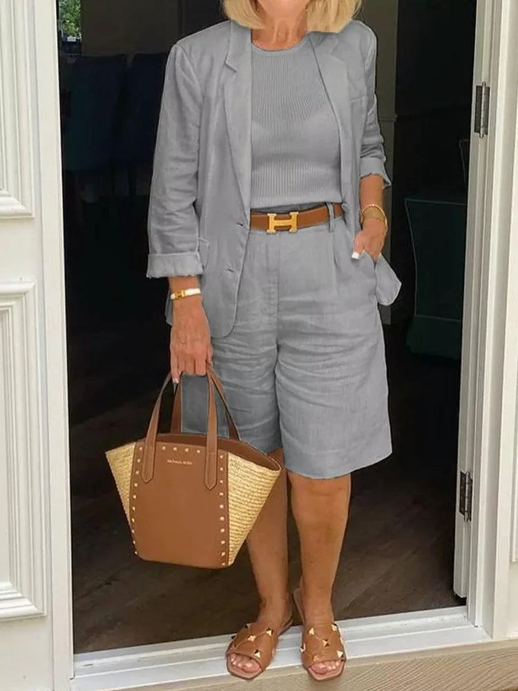 Jessica | Women's Relaxed Fit Blazer Shorts Set