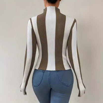 Jillian | Women's Fitted Vertical Striped Sweater