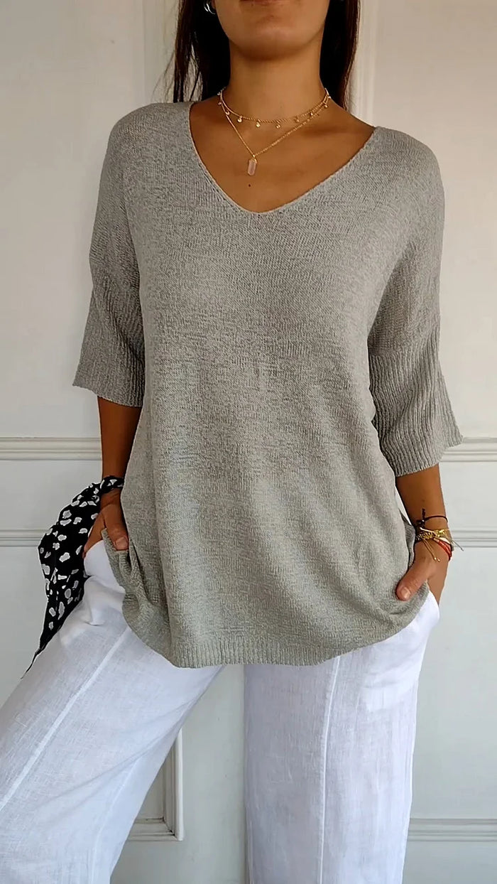 Joan | Women's V-Neck Relaxed Fit Sweater