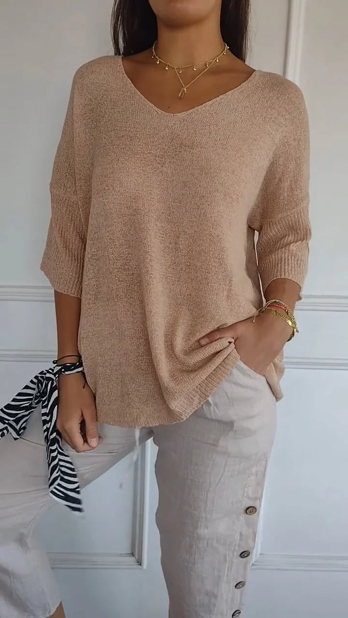 Joan | Women's V-Neck Relaxed Fit Sweater