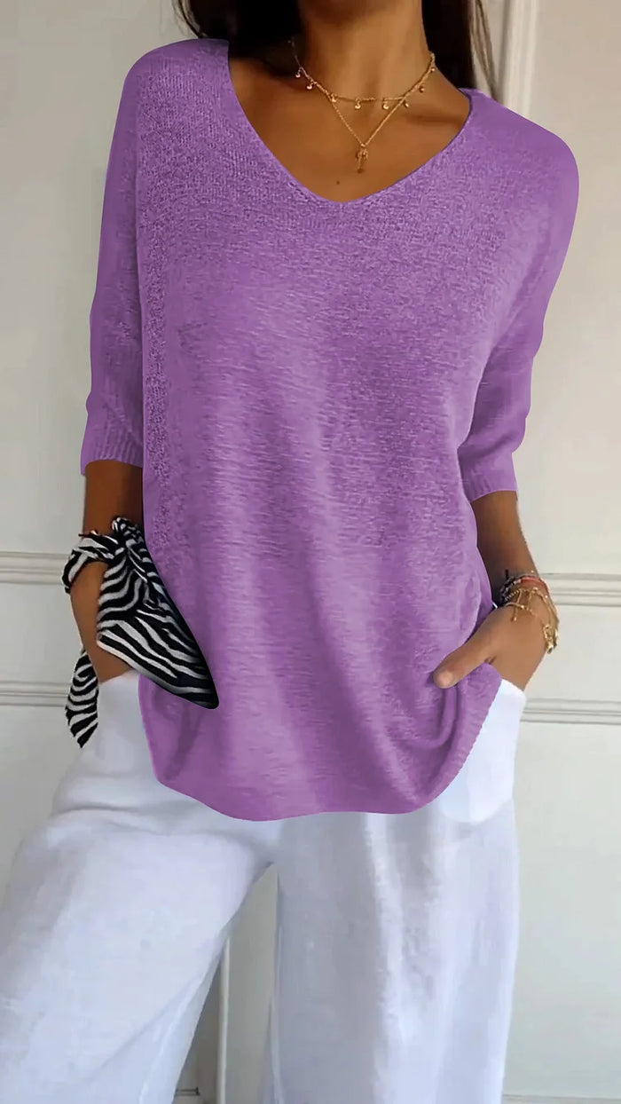 Joan | Women's V-Neck Relaxed Fit Sweater