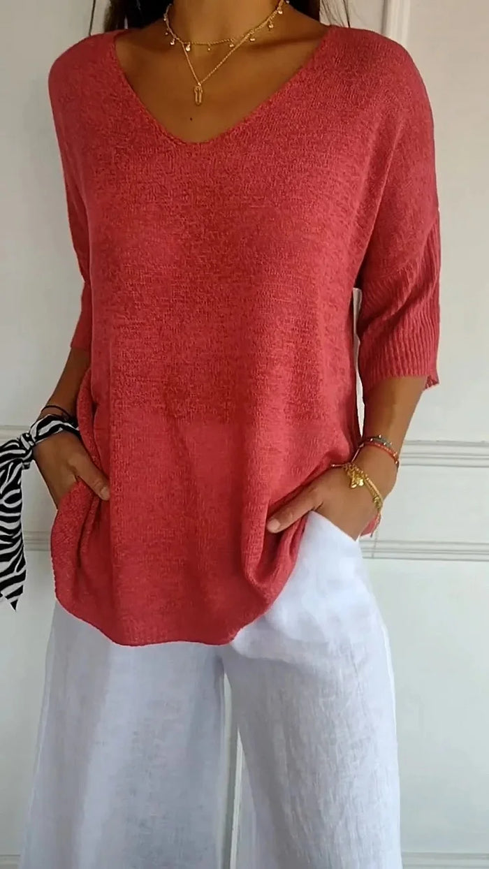 Joan | Women's V-Neck Relaxed Fit Sweater