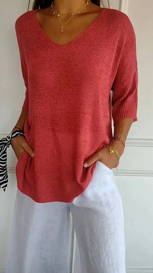 Joan | Women's V-Neck Relaxed Fit Sweater