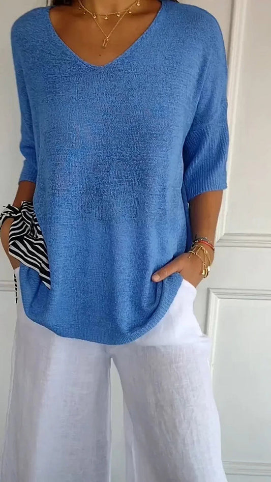 Joan | Women's V-Neck Relaxed Fit Sweater