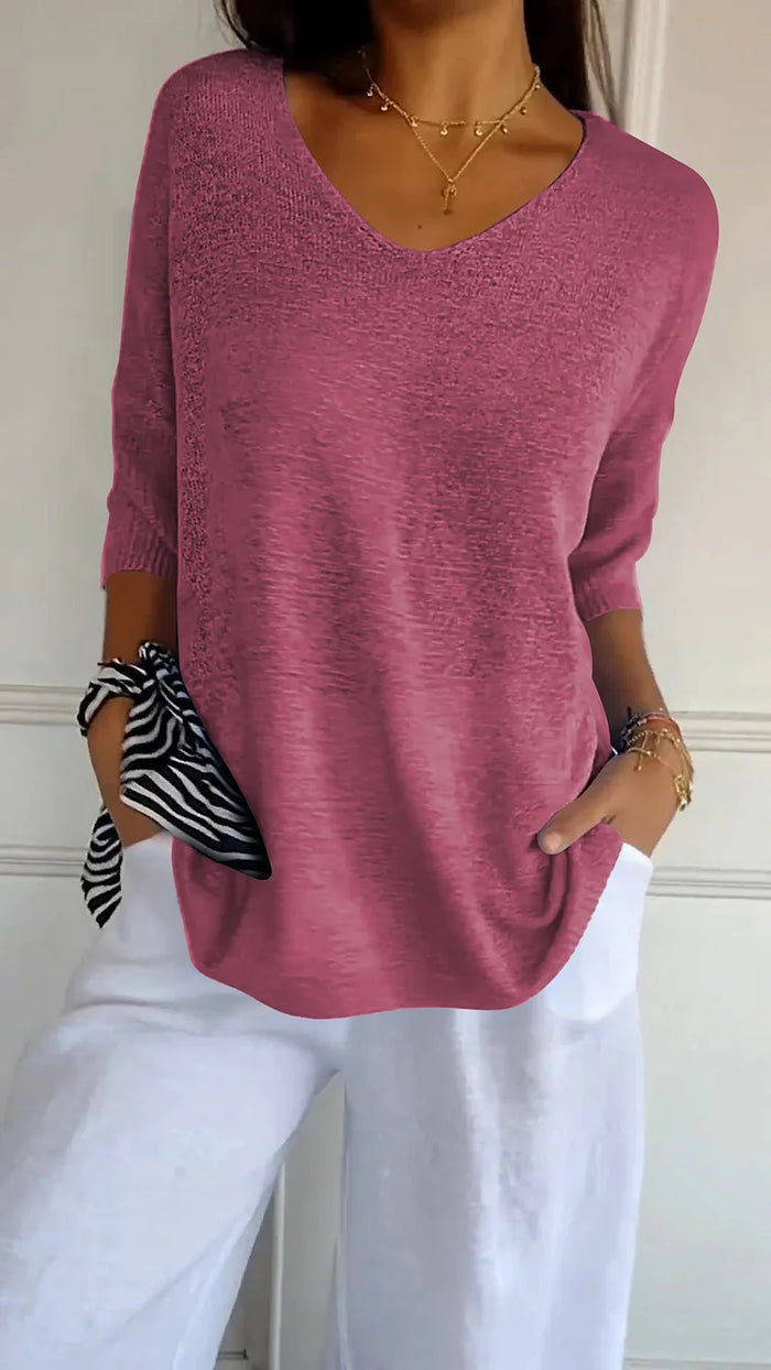 Joan | Women's V-Neck Relaxed Fit Sweater