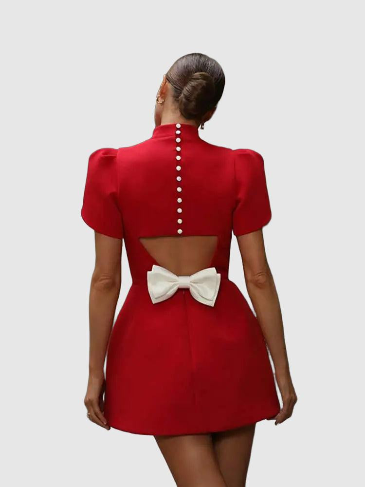 Jocelyn | Women's Puff Sleeve A-Line Mini Dress