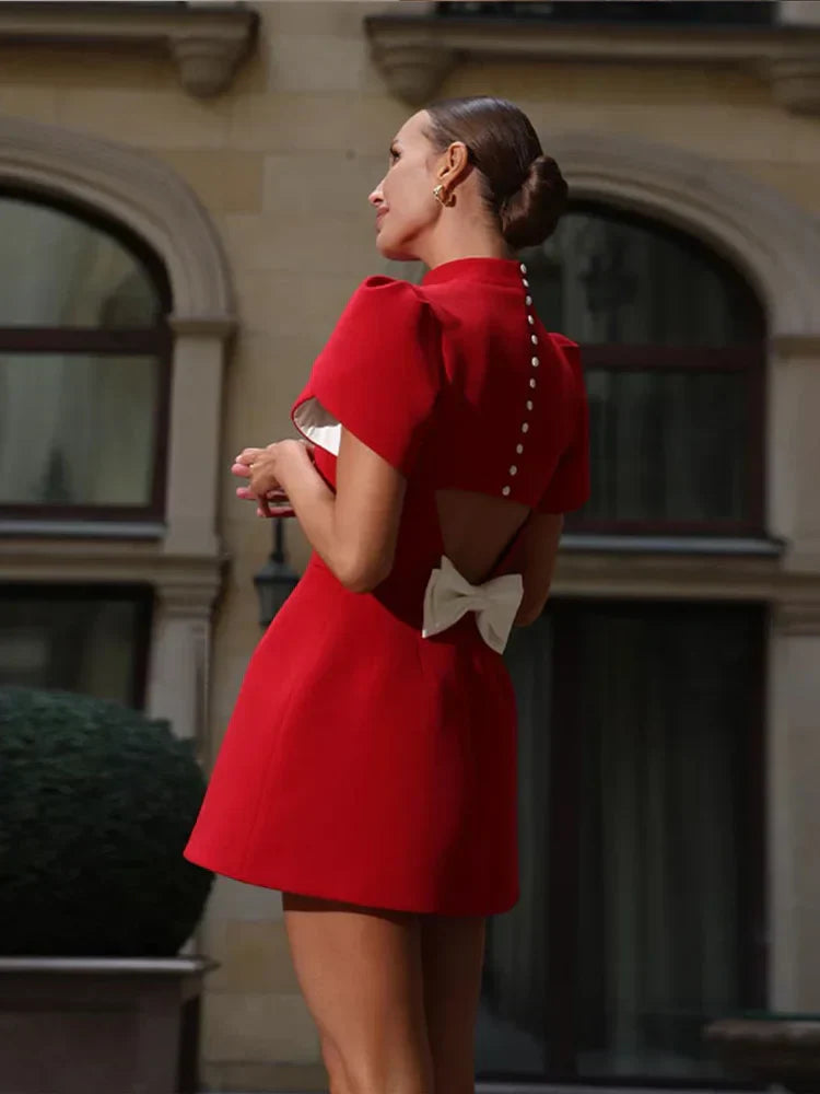 Jocelyn | Women's Puff Sleeve A-Line Mini Dress