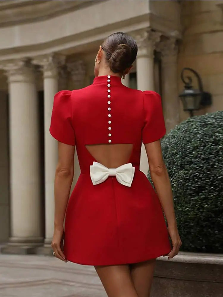 Jocelyn | Women's Puff Sleeve A-Line Mini Dress