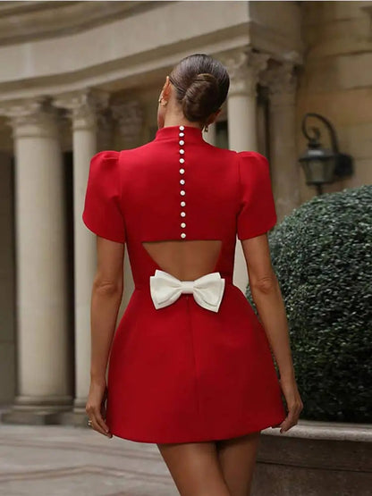 Jocelyn | Women's Puff Sleeve A-Line Mini Dress