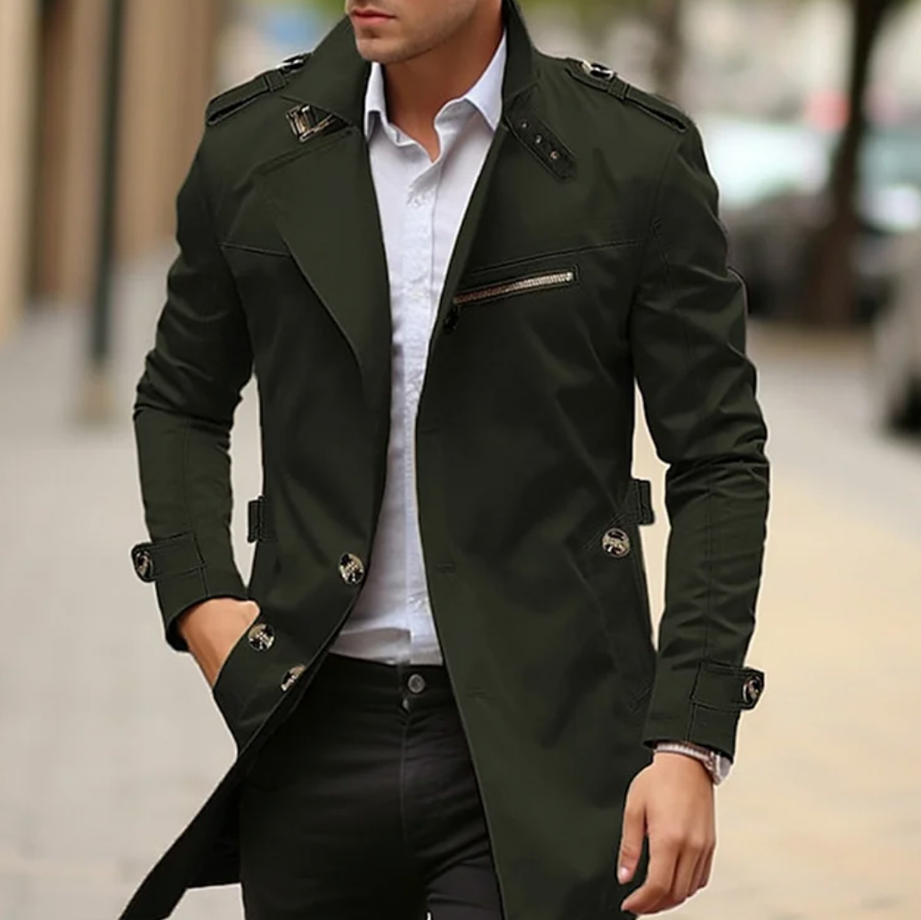 Joey | Men's Double-Breasted Long Coat