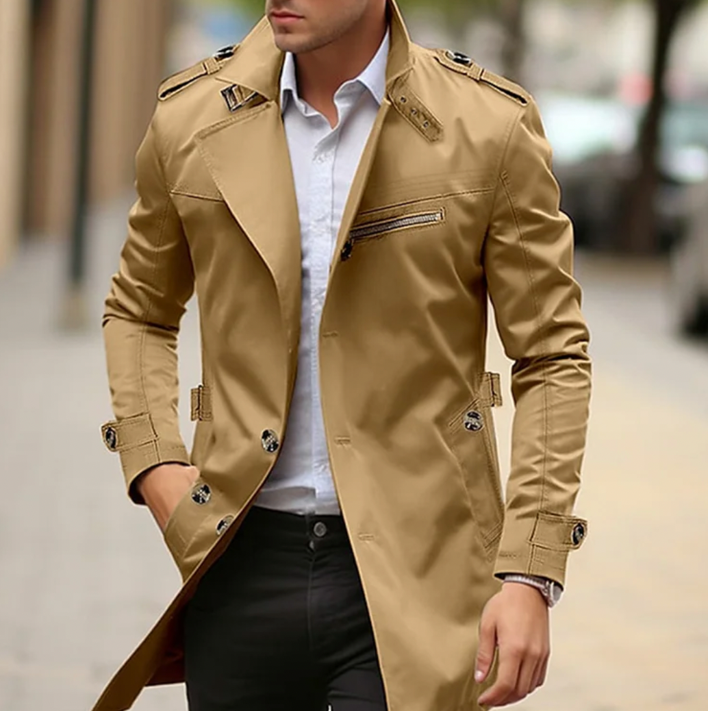 Joey | Men's Double-Breasted Long Coat