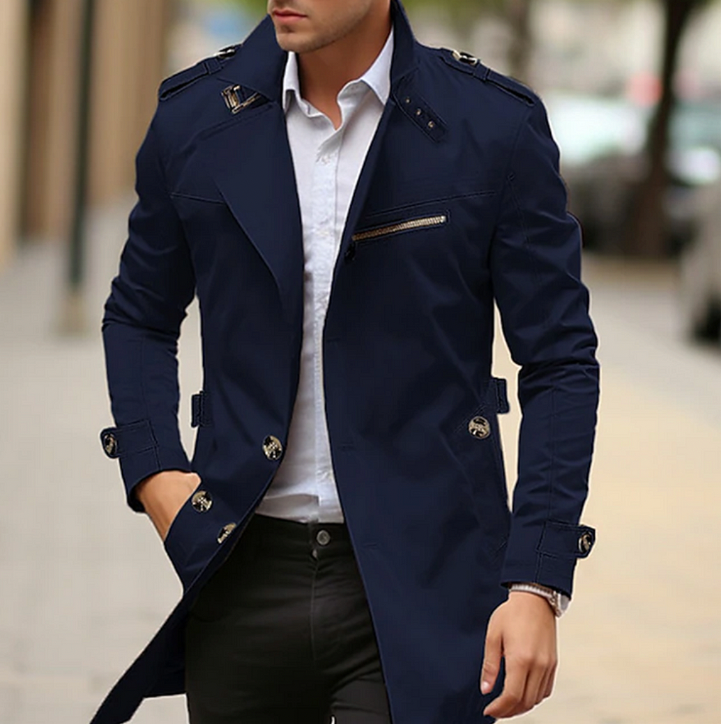 Joey | Men's Double-Breasted Long Coat
