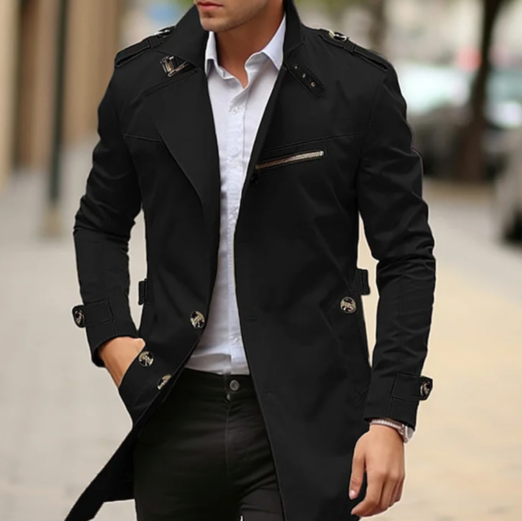 Joey | Men's Double-Breasted Long Coat
