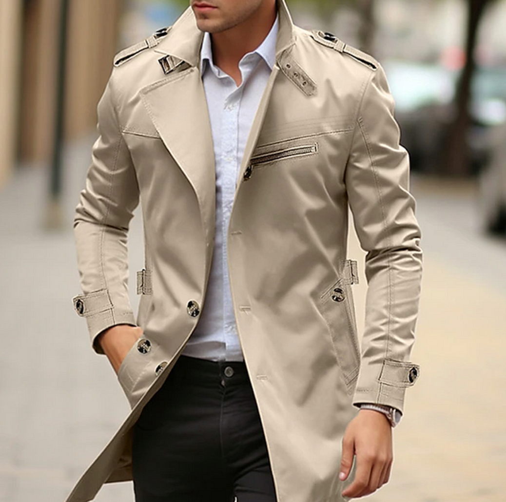 Joey | Men's Double-Breasted Long Coat