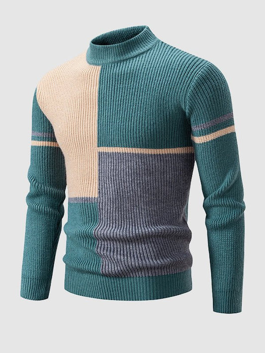 Johnathan | Men's Mock Neck Color Block Sweater