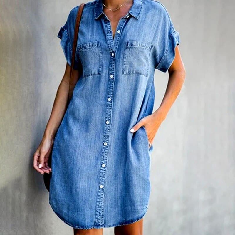 Josephine | Women's Button-Down Denim Mini Dress