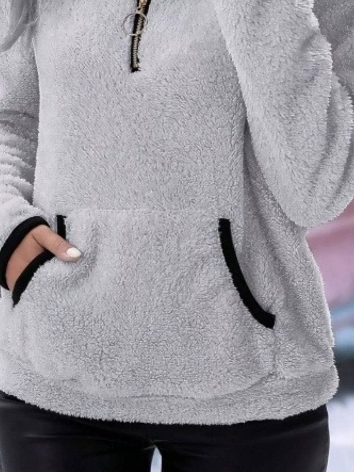 Joyce | Women's Half-Zip Fuzzy Sweater