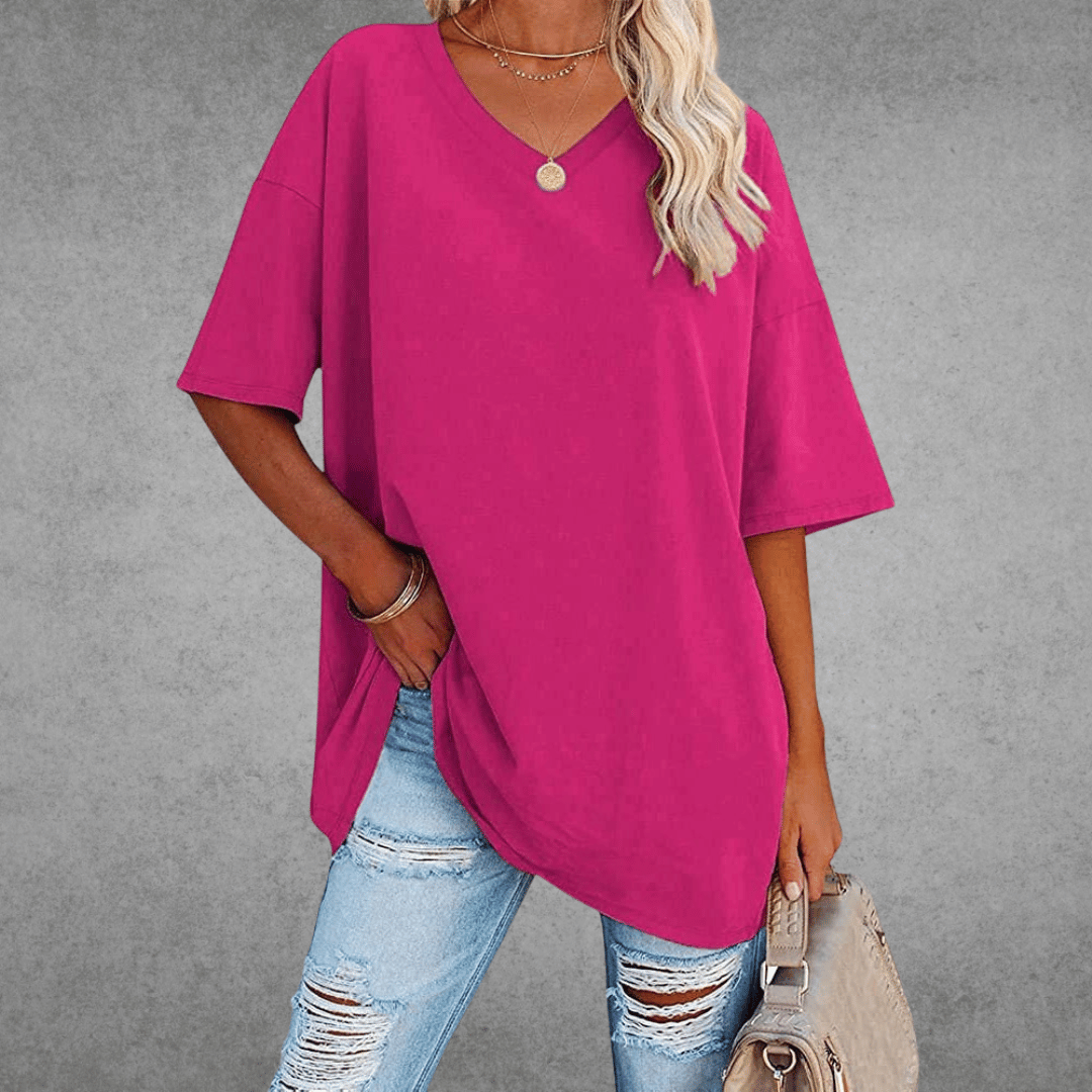 Judith | Women's Oversized V-Neck T-Shirt