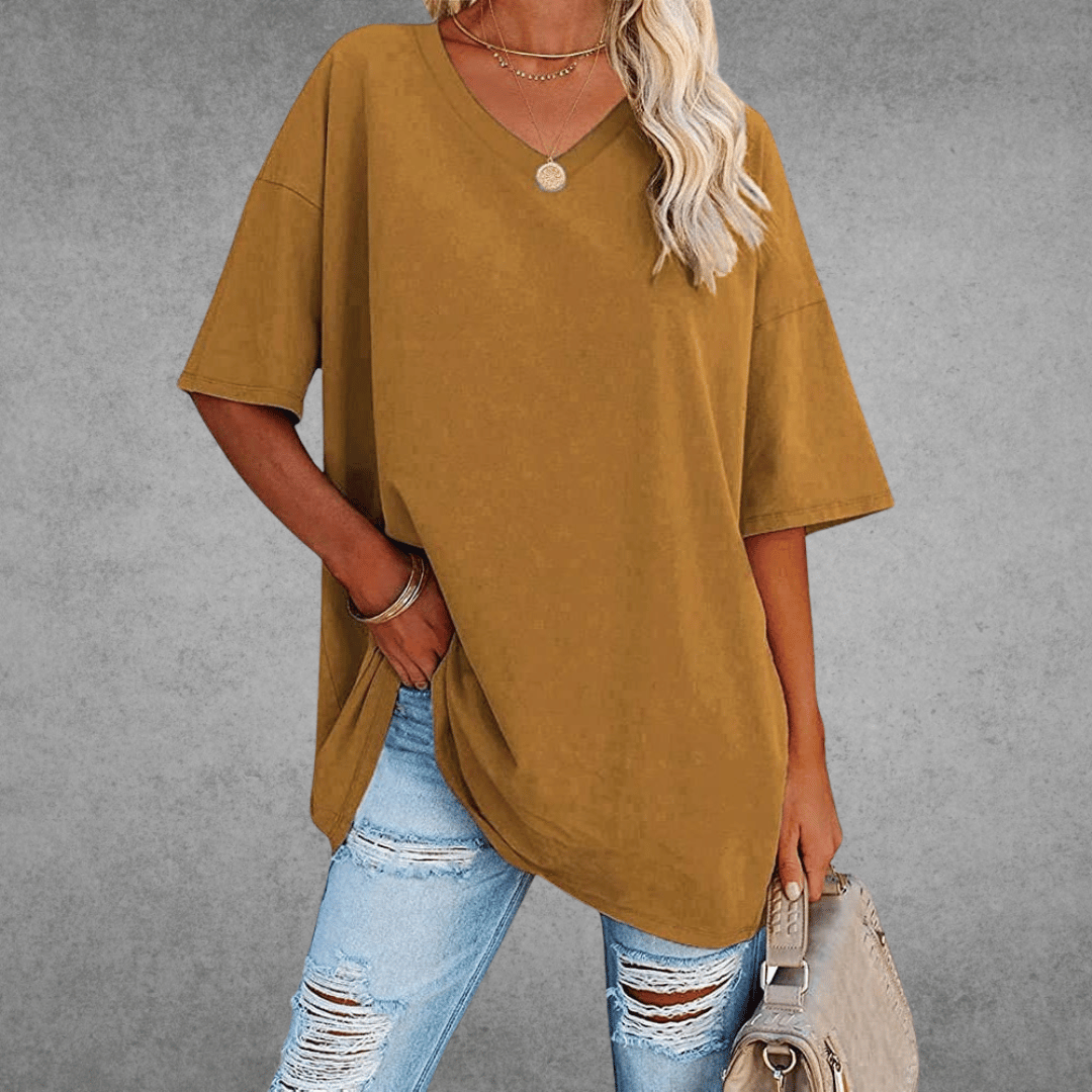 Judith | Women's Oversized V-Neck T-Shirt