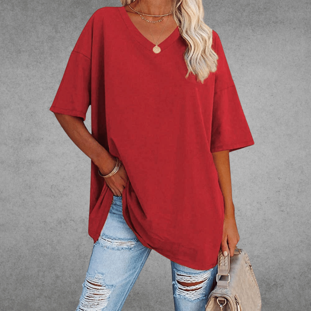 Judith | Women's Oversized V-Neck T-Shirt