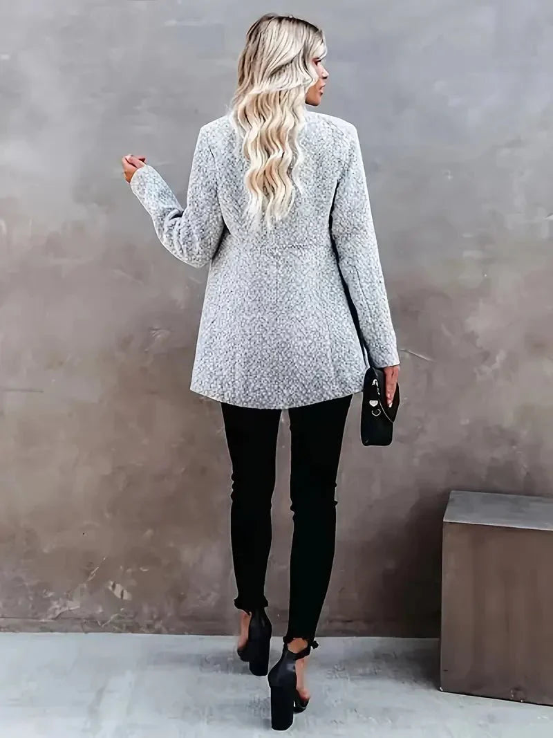 Judy | Women's Collarless Long Coat