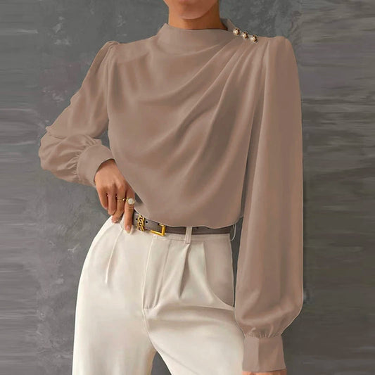 Kara | Women's Long Sleeve Draped Blouse
