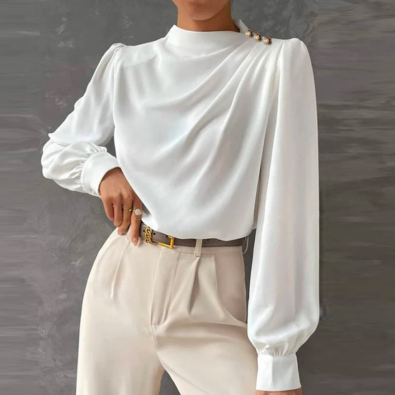 Kara | Women's Long Sleeve Draped Blouse