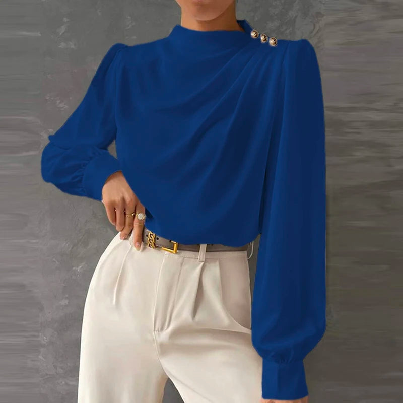 Kara | Women's Long Sleeve Draped Blouse