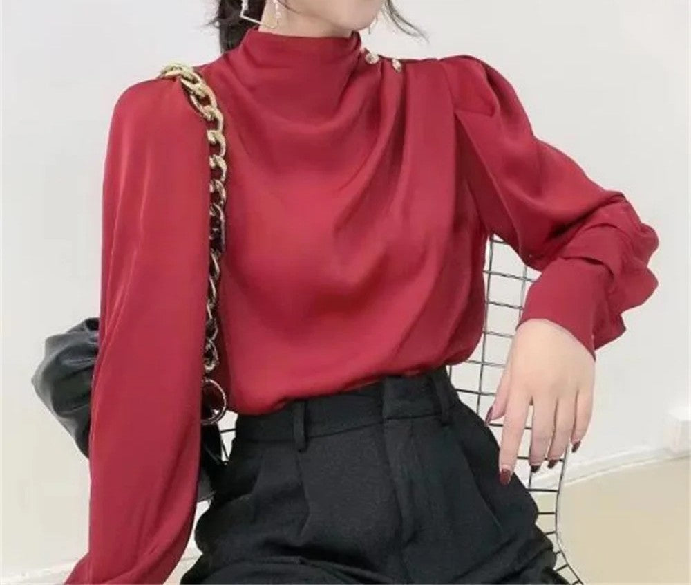 Kara | Women's Long Sleeve Draped Blouse