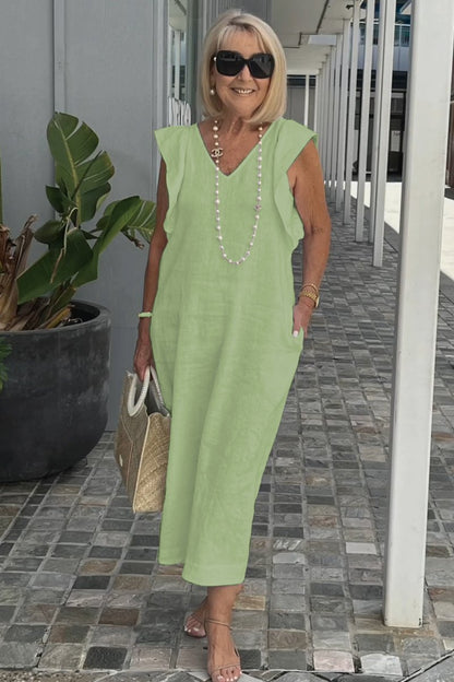 Karen | Women's Sleeveless A-Line Midi Dress