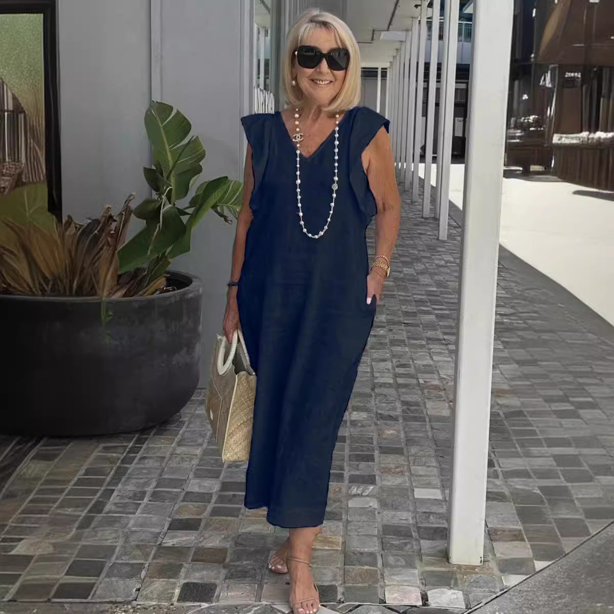 Karen | Women's Sleeveless A-Line Midi Dress