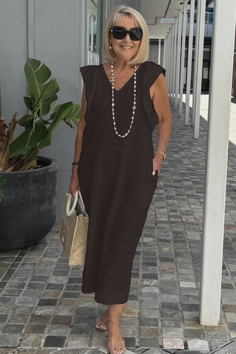 Karen | Women's Sleeveless A-Line Midi Dress