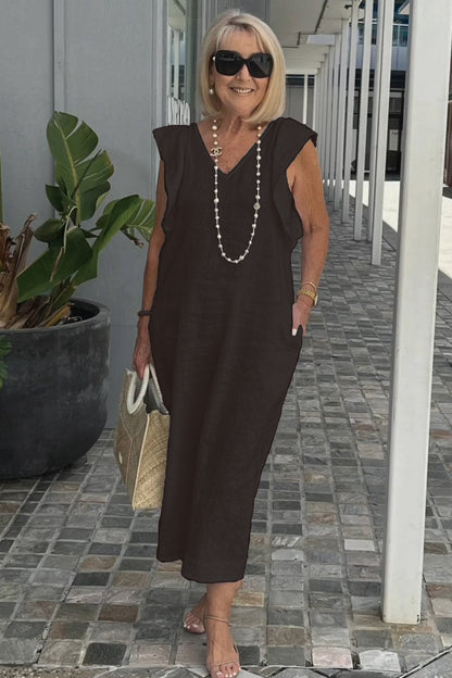 Karen | Women's Sleeveless A-Line Midi Dress