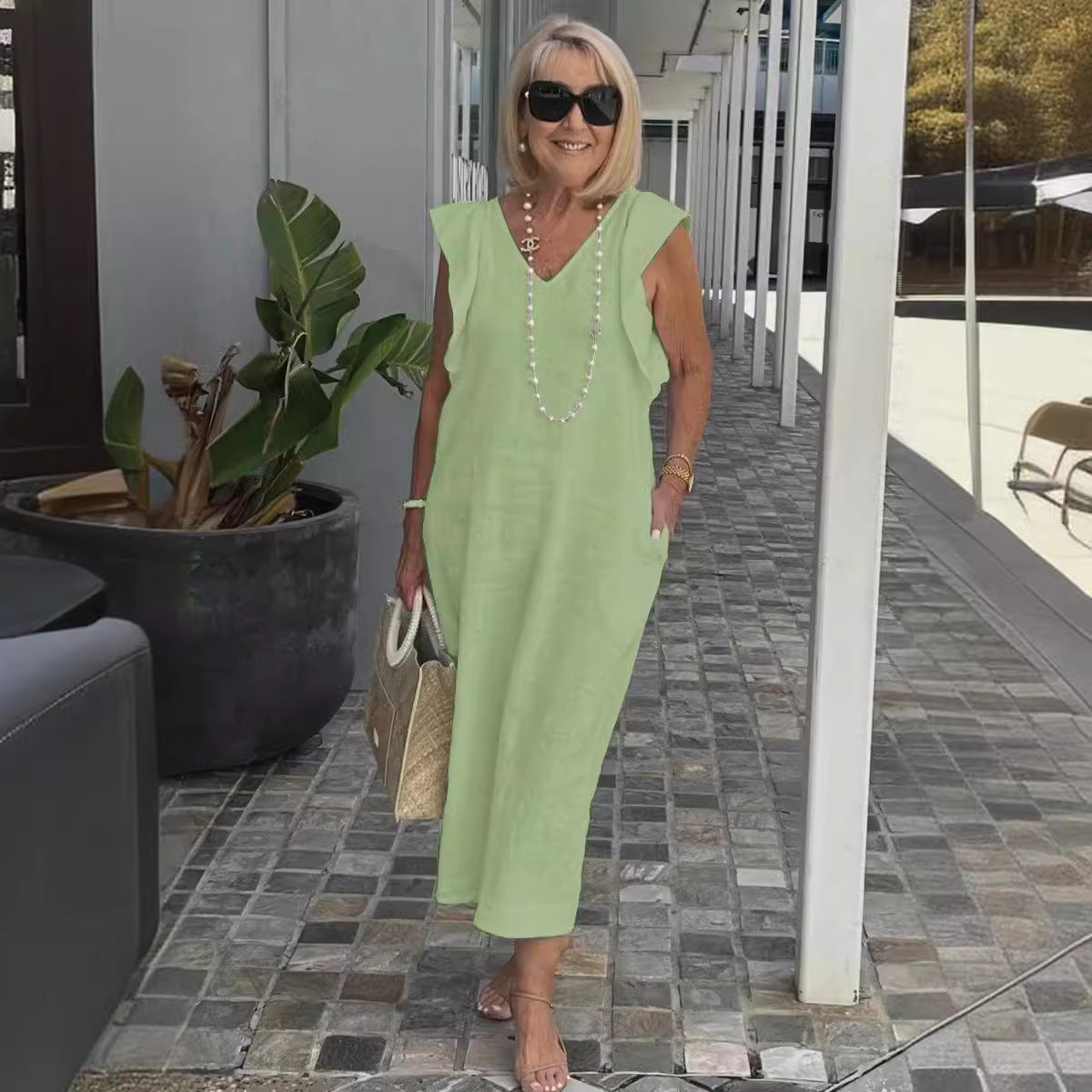 Karen | Women's Sleeveless A-Line Midi Dress