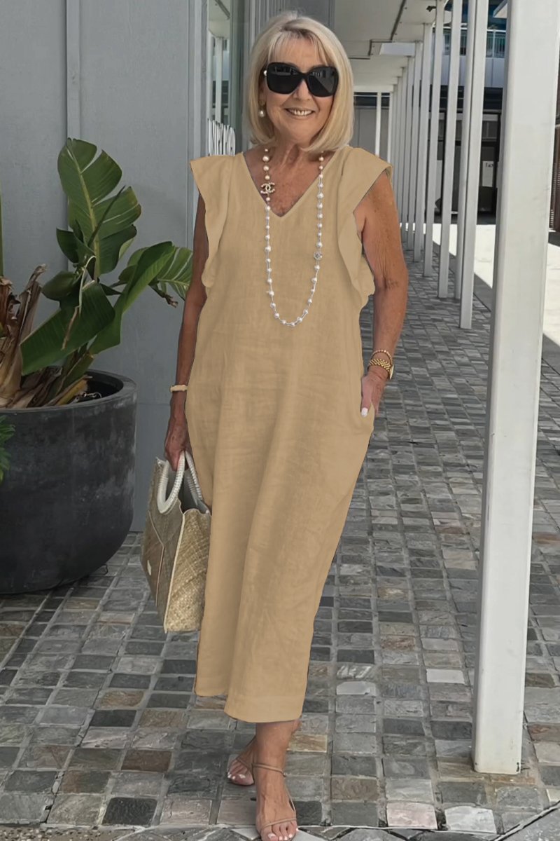 Karen | Women's Sleeveless A-Line Midi Dress