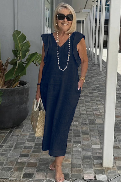 Karen | Women's Sleeveless A-Line Midi Dress
