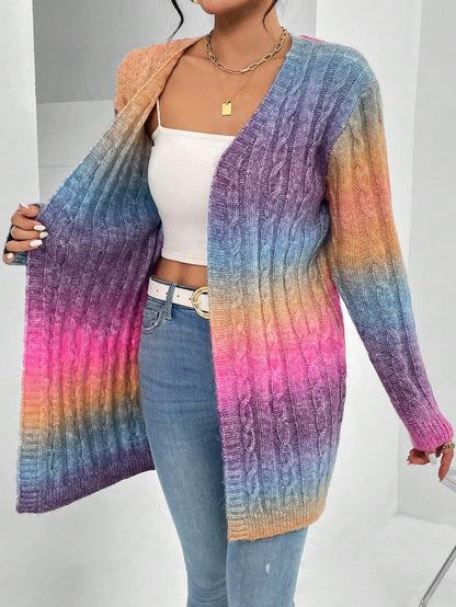 Katelyn | Women's Long Cable Knit Cardigan