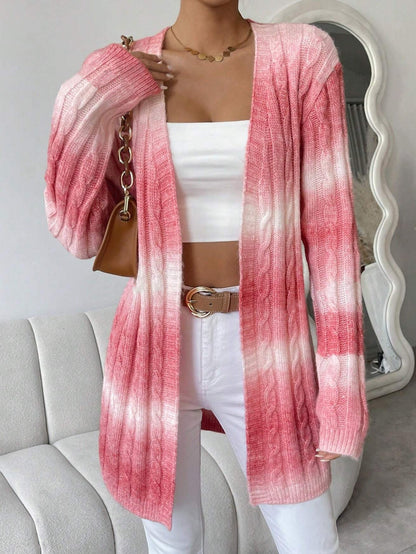Katelyn | Women's Long Cable Knit Cardigan