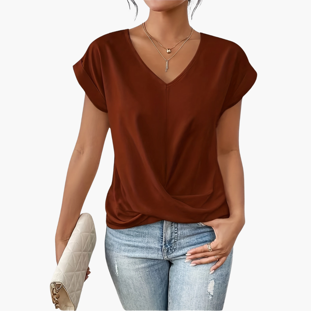 Katelyn | Women's Twist Front V-Neck T-Shirt