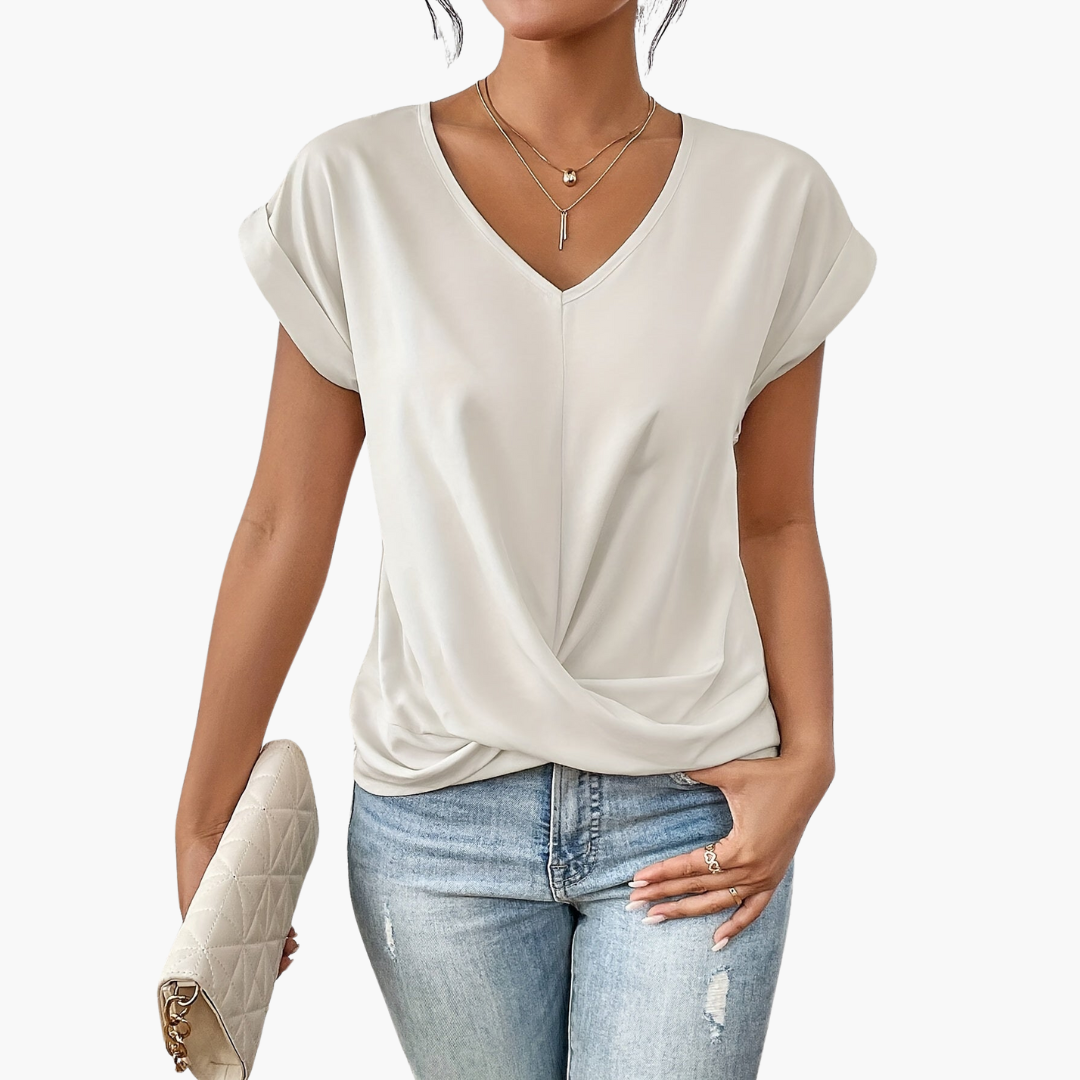 Katelyn | Women's Twist Front V-Neck T-Shirt