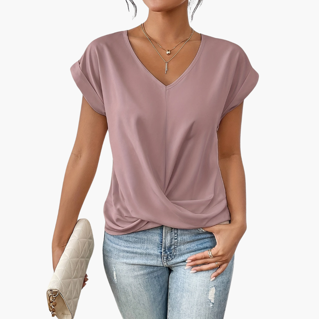 Katelyn | Women's Twist Front V-Neck T-Shirt